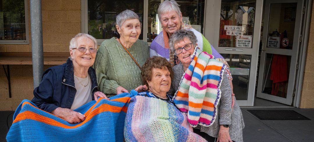 residents from the knitting group
